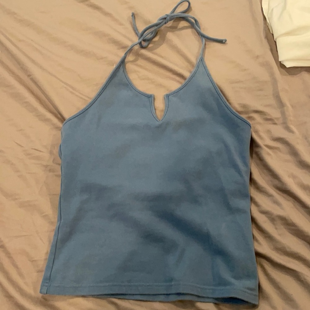 Blue Q&A Halter Top from the 90s